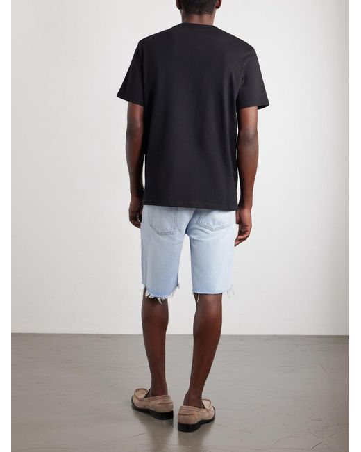 Loewe Black Anagram-Embroidered Cotton-Jersey T-Shirt for men