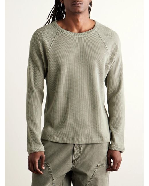 Agolde Green Payson Waffle-Knit Cotton-Blend T-Shirt for men