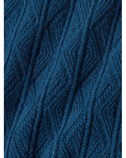 Inis Meáin Blue Slim-fit Cable-knit Merino Wool And Cashmere-blend Sweater for men