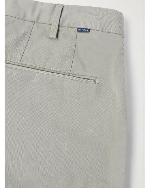 Incotex Venezia 1951 schmal geschnittene Hose aus Stretch-Baumwoll-Twill in Gray für Herren