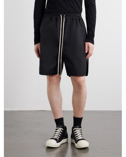 Rick Owens Blue Boxer Straight-leg Cotton-blend Canvas Drawstring Shorts for men
