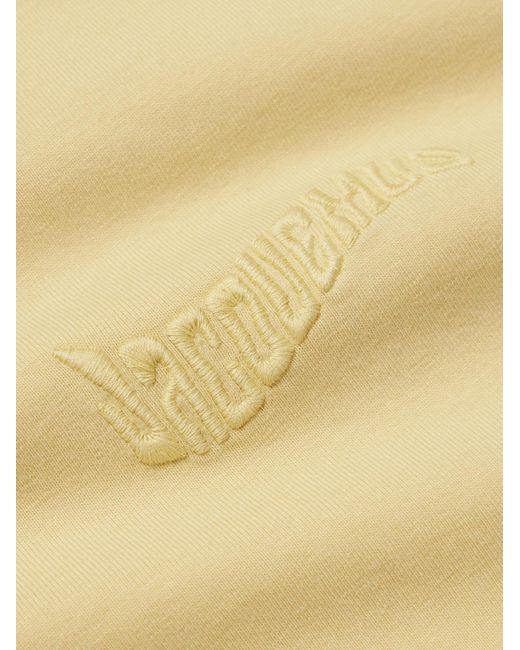 T-shirt in jersey di cotone biologico con logo ricamato Camargu di Jacquemus in Natural da Uomo