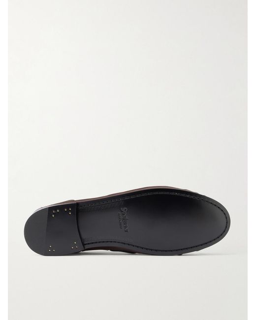 Saint Laurent Brown Le Loafer Monogram Logo-appliquéd Leather Loafers for men