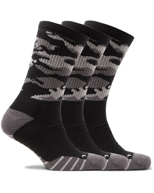 Nike Black Three-pack Everyday Cushioned Camouflage Dri-fit Socks for men