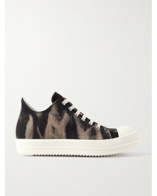 Rick Owens Black Sun-Bleached Denim High-Top Sneakers for men
