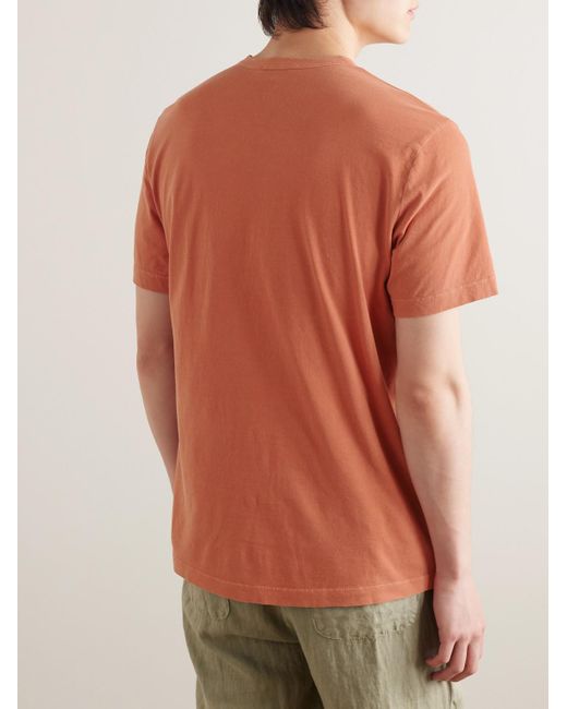 T-shirt in jersey di cotone pettinato di James Perse in Orange da Uomo