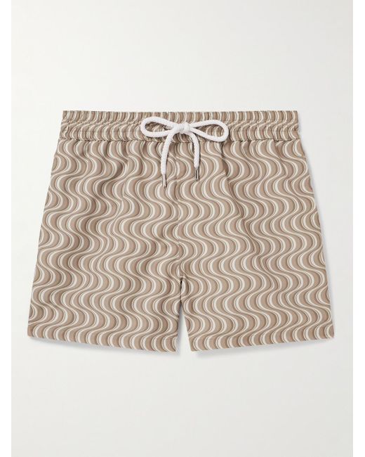 Frescobol Carioca Natural Straight-leg Short-length Printed Recycled Swim Shorts for men