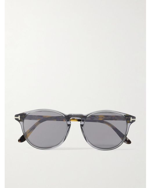 Tom Ford Gray Lewis Round-frame Tortoiseshell Acetate Sunglasses for men