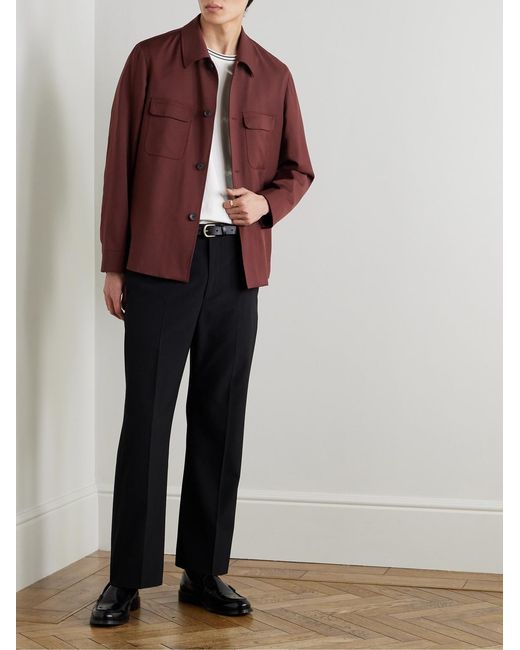 Mr P. Red Wool-Twill Overshirt for men