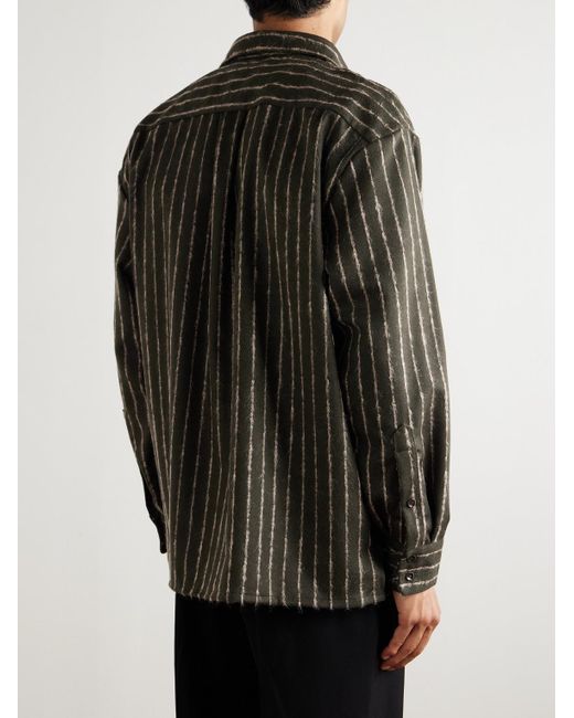 A Kind Of Guise Gray Gusto Striped Virgin Wool-Blend Shirt for men