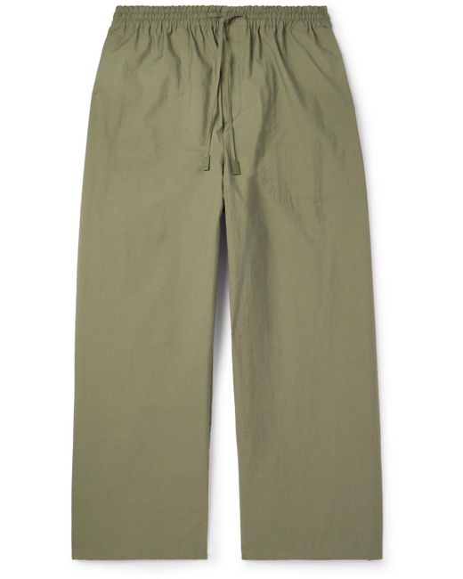 Loewe Green Paula's Ibiza Straight-leg Cropped Cotton-blend Drawstring Trousers for men