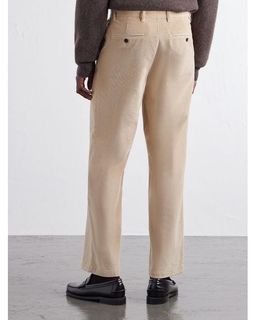 Portuguese Flannel Natural Straight-Leg Cotton-Corduroy Trousers for men