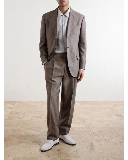 Brunello Cucinelli Brown Wool Suit Jacket for men