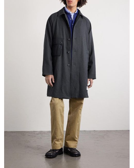 Neighborhood Mantel aus Webstoff mit Hahnentrittmuster und Taftbesatz in Gray für Herren