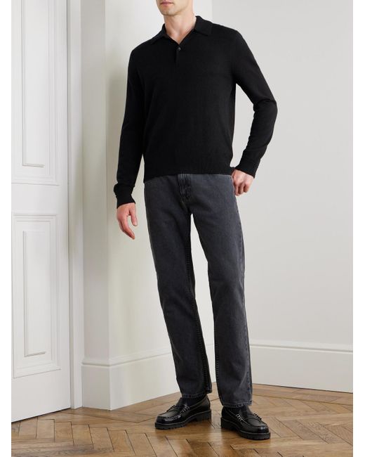 Cliff Cashmere Polo Shirt di Mr P. in Black da Uomo