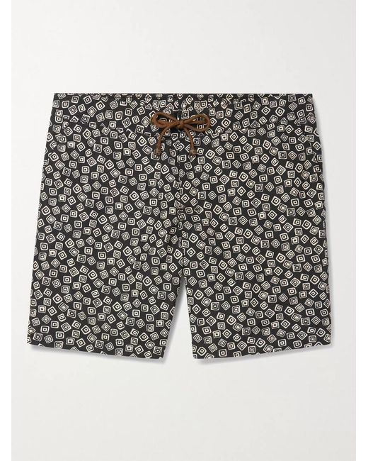Thorsun Gray Charvet Mid-Length Printed Swim Shorts for men