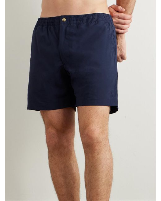Polo Ralph Lauren Blue Prepster Straight-Leg Mid-Length Recycled Swim Shorts for men