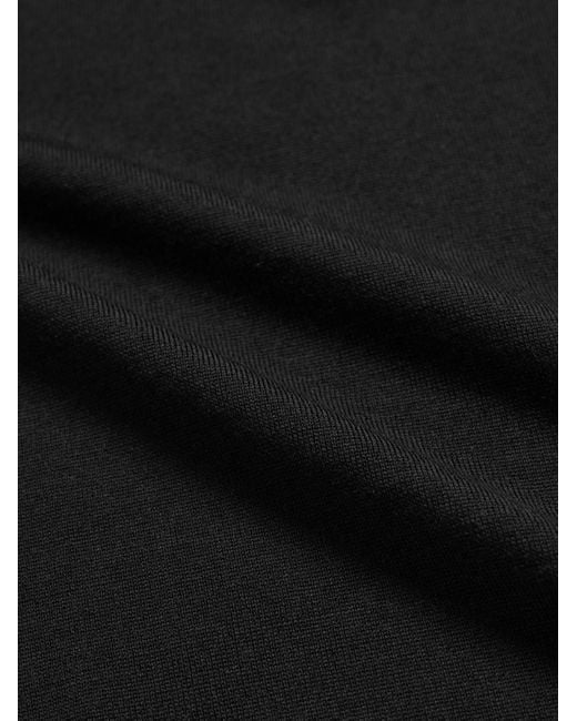 John Smedley Black Belper Slim-Fit Merino Wool Polo Shirt for men