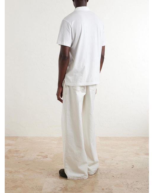James Perse White Lotus Cotton-jersey Polo Shirt for men