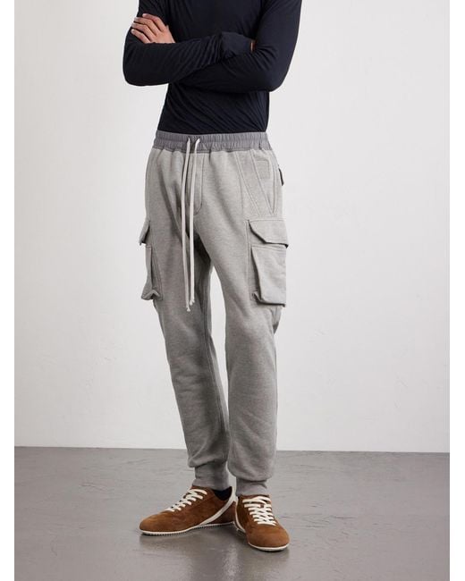 Rick Owens Gray Mastodon Tapered Cotton-blend Jersey Sweatpants for men