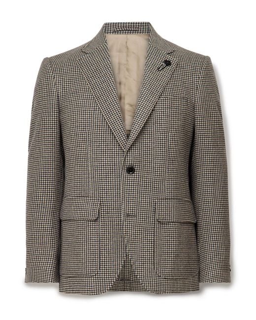 Lardini Gray Puppytooth Wool-Blend Felt Blazer for men