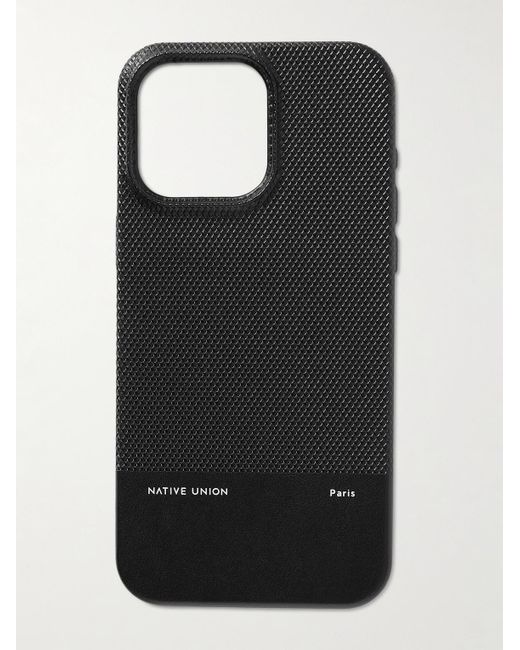 Native Union Black (re)classic Logo-print Faux Leather Iphone 15 Pro Max Phone Case for men