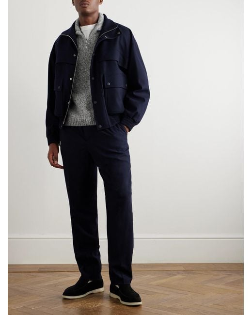 Loro Piana Gray Alpe Meggiana Cashmere Half-Zip Sweater for men