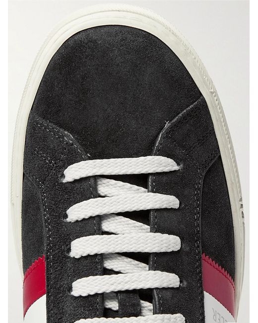 Moncler Black New Monaco Leather And Suede Sneakers for men