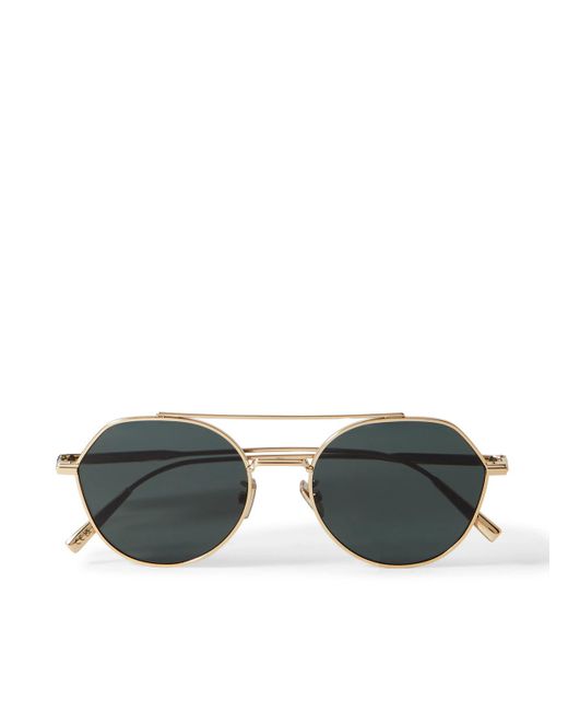 Dior Metallic Diorblacksuit R6u Aviator-style Gold-tone Sunglasses for men