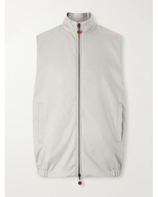 Kiton White Reversible Shell Gilet for men