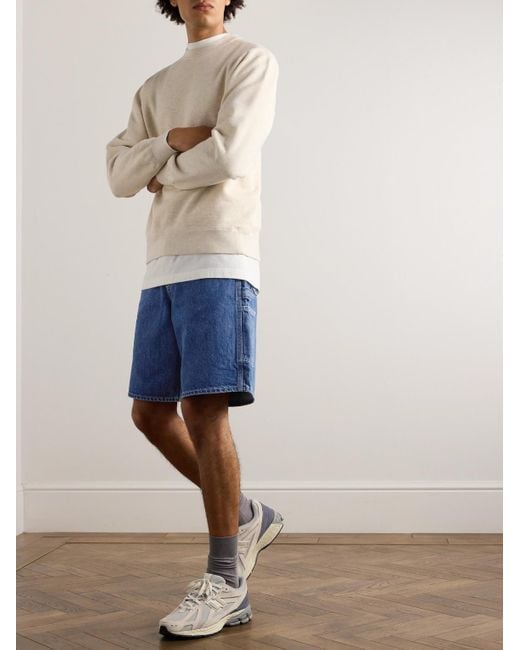 Shorts a gamba larga in denim di Orslow in Blue da Uomo