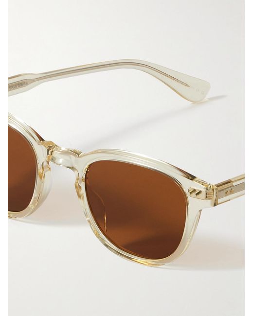 Garrett Leight Brown Evan Round-Frame Acetate Sunglasses for men