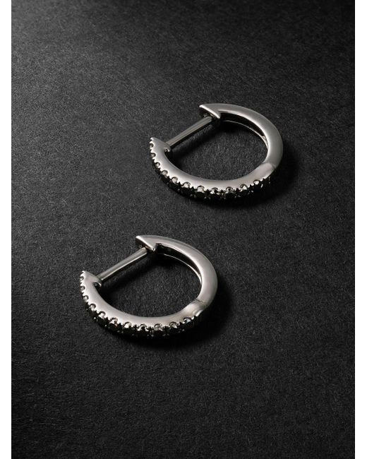 Anita Ko 18-karat Blackened Gold Diamond Hoop Earrings for men