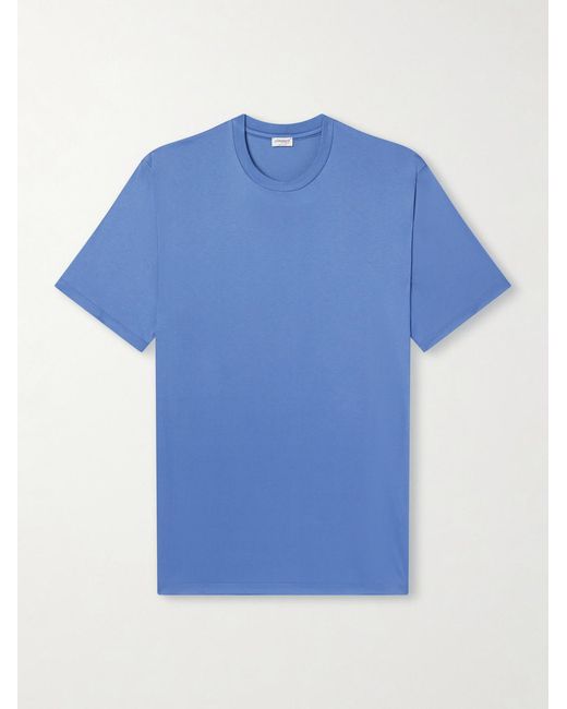 Zimmerli of Switzerland Blue Sea Island Cotton-Jersey T-Shirt for men