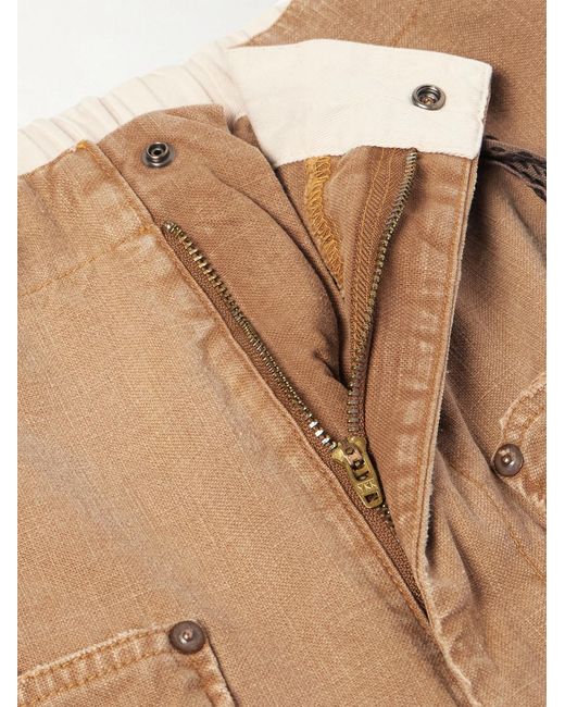 Kapital Natural Wide-leg Cotton-canvas Cargo Trousers for men