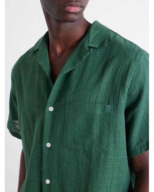Portuguese Flannel Green Organic Cotton Shirt for men