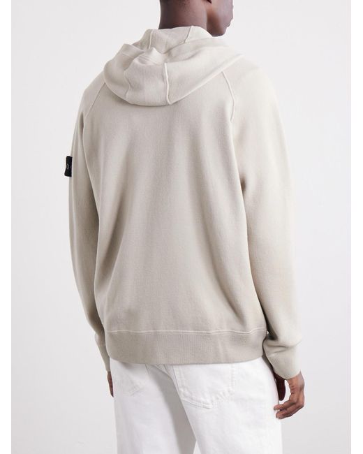 Stone Island Natural Wool-Blend Zip-Up Hoodie for men