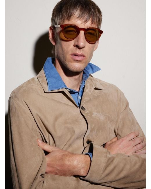 Gucci Orange Round-Frame Acetate Sunglasses for men