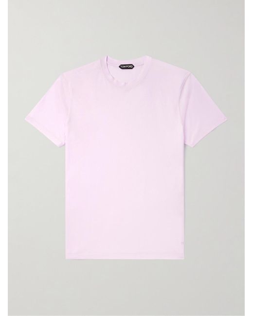 Tom Ford Pink Slim-fit Lyocell And Cotton-blend Jersey T-shirt for men