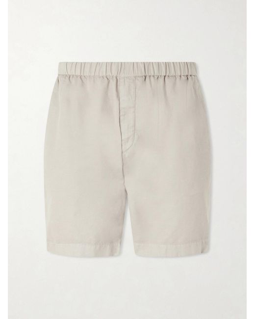Boglioli White Straight-Leg Cotton-Blend Twill Shorts for men