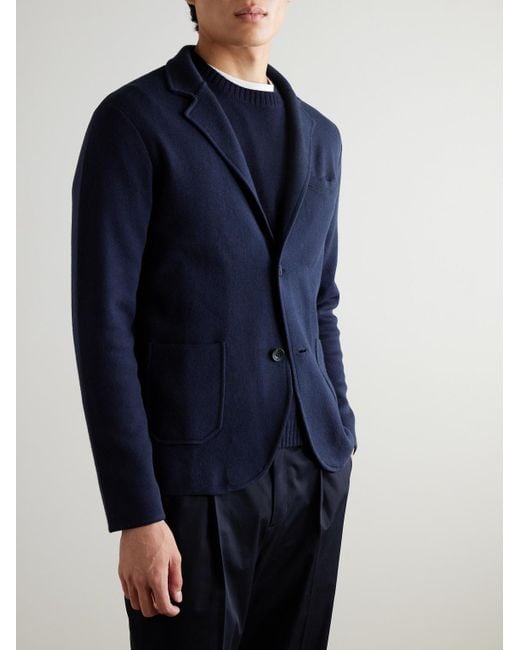N.Peal Cashmere Blue Stanley Tucci Cashmere Cotton, Silk And Cashmere-Blend Blazer for men
