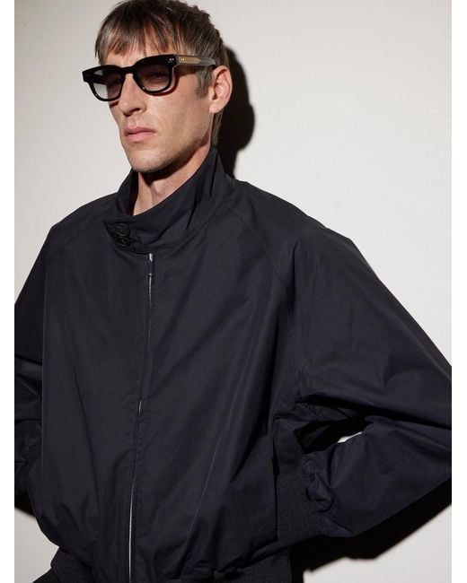 Bottega Veneta Black Intrecciato Panthos Square-Frame Recycled-Acetate Sunglasses for men