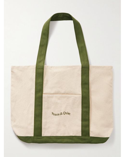 Museum of Peace & Quiet Natural Wordmark Logo-embroidered Cotton-canvas Tote for men
