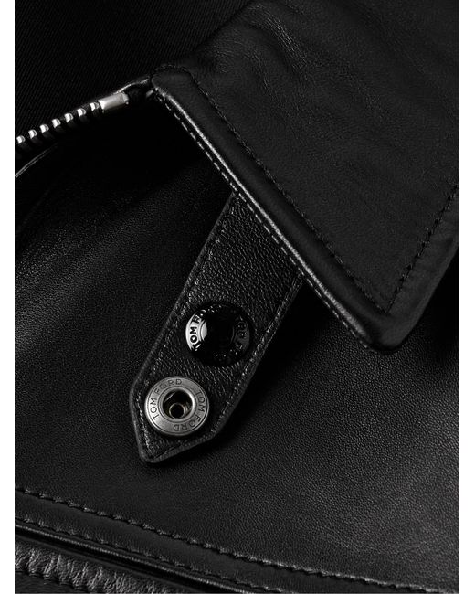 Tom Ford Black Leather Blouson Jacket for men