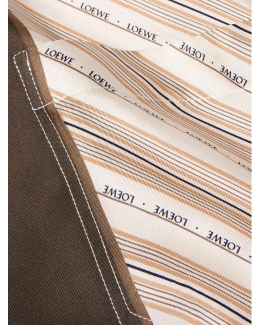 Loewe Natural Paula's Ibiza Convertible-collar Striped Silk-twill Shirt for men