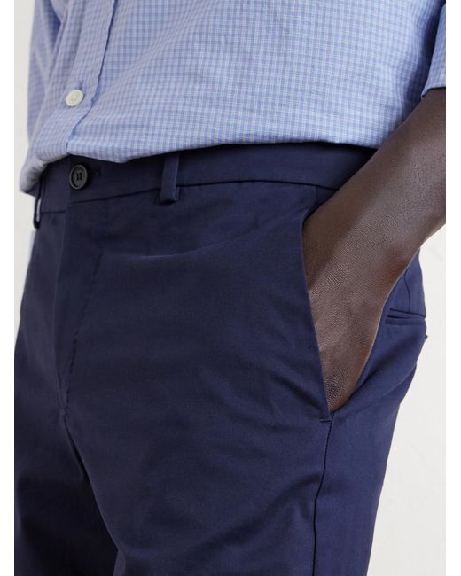 Slowear Blue Slim-Fit Cotton-Blend Gabardine Chino Shorts for men