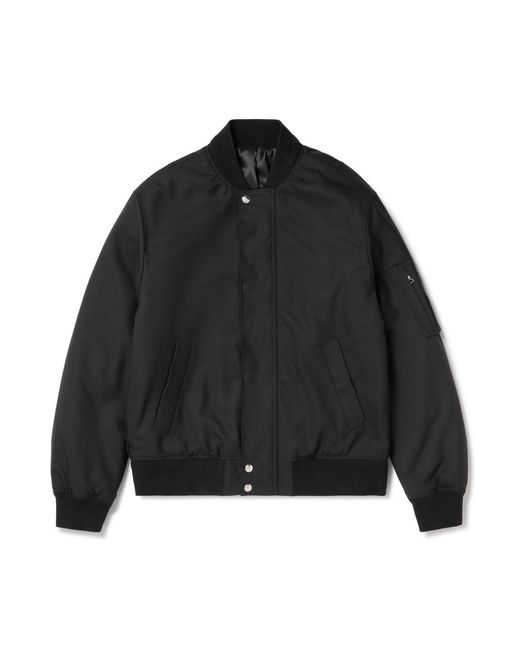 Mr P. Black Padded Woven Bomber Jacket for men