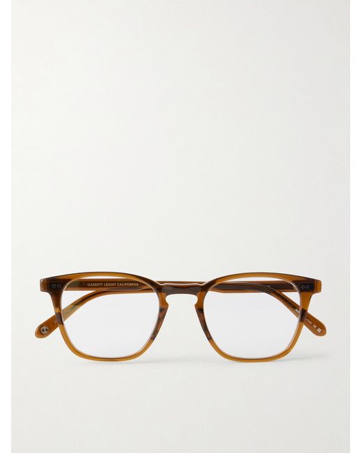 Garrett Leight Metallic Albright D-Frame Acetate Optical Glasses for men