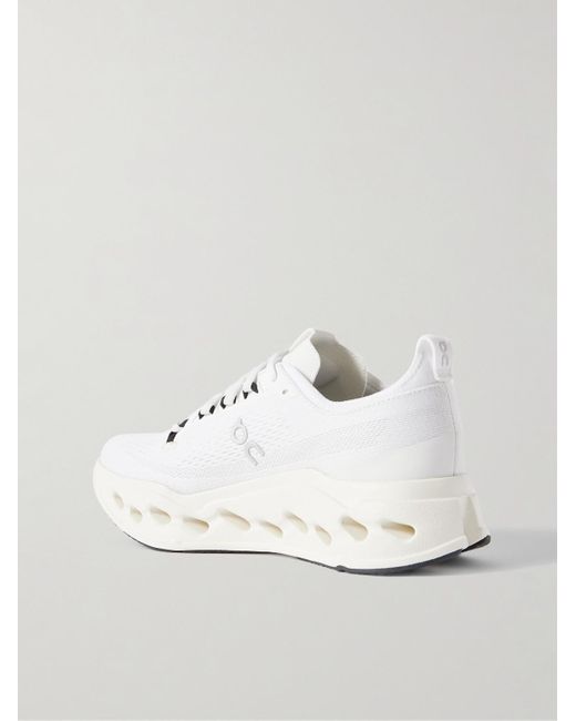 On Shoes White Cloudsurfer Max Rubber-Trimmed Mesh Sneakers for men