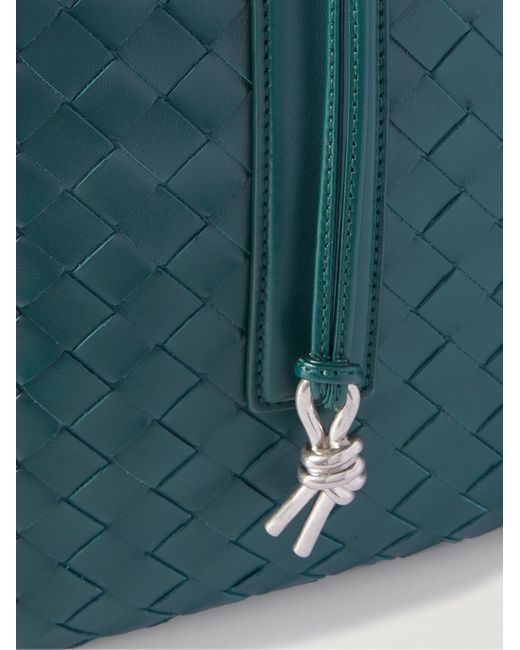 Bottega Veneta Green Intrecciato Leather Briefcase for men